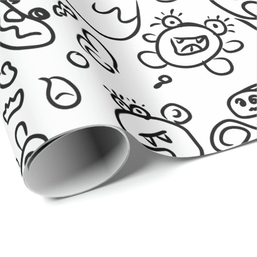 Papier voor het verpakken van zwarte en witte doed (Rol Hoek)