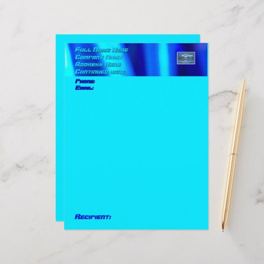Papier voor kantoorbenodigdheden (elektrisch blauw (Voorkant / Achterkant in situ)