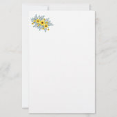 Papier voor kantoorbenodigdheden en zonnebloemen (Voorkant)