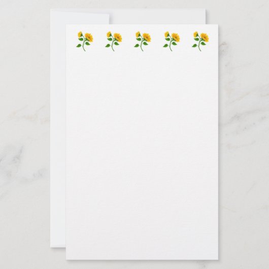 Papier voor kantoorbenodigdheden en zonnebloemen (Voorkant)