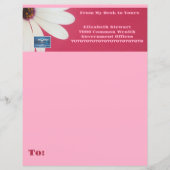 Papier voor kantoorbenodigdheden (Pink Daisy B) RF (Voorkant)
