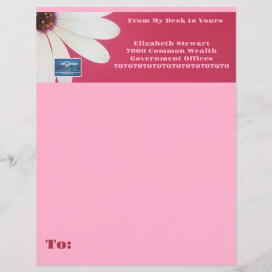 Papier voor kantoorbenodigdheden (Pink Daisy B) RF (Voorkant)