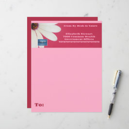 Papier voor kantoorbenodigdheden (Pink Daisy B) RF