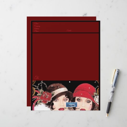 Papier voor kantoorbenodigdheden (Winter Red B) RF (Voorkant / Achterkant in situ)