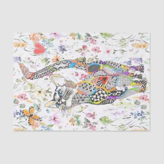 Papier voor katten en kleurrijke katten (Voorkant)