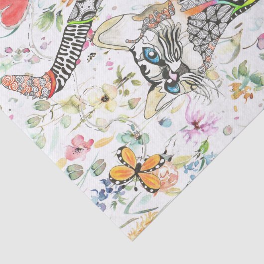 Papier voor katten en kleurrijke katten (Detail)