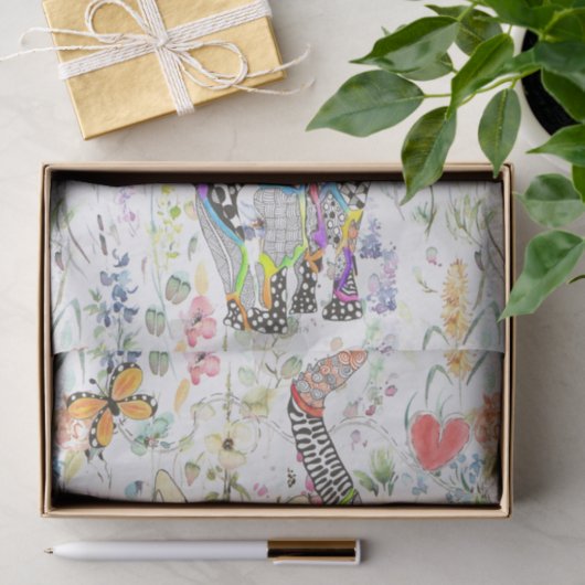 Papier voor katten en kleurrijke katten (Geschenk)