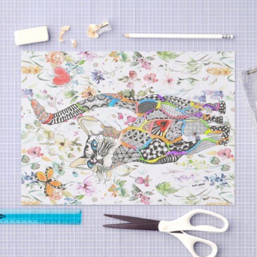 Papier voor katten en kleurrijke katten (Craft)