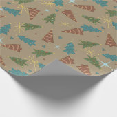 Papier voor kerstcadeautjes met bruin papier met t (Hoek)