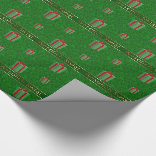 Papier voor kerstcadeautjes met Poolse kerstcadeau (Hoek)