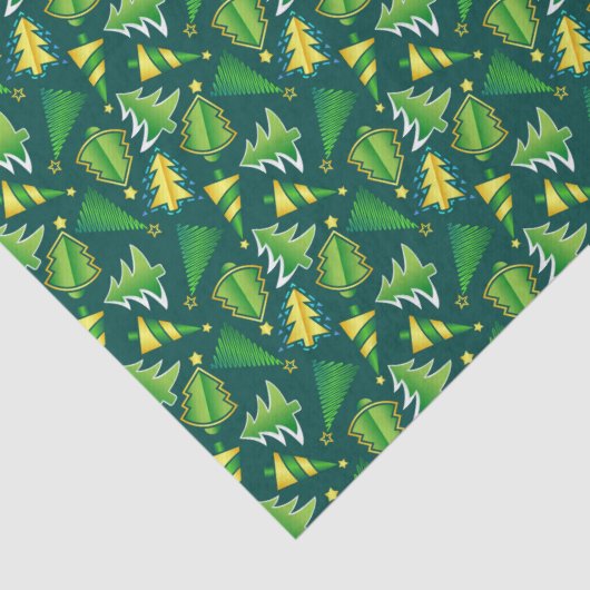 Papier voor kerstgroen en goudboomweefsel (Detail)