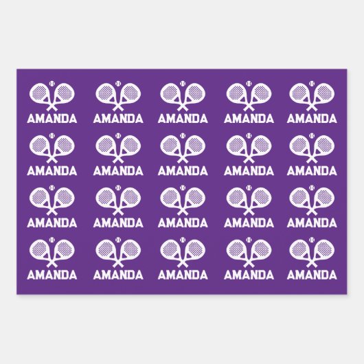 Papier voor kerstinpakken met padel racket inpakpapier vel (Voorkant 3)