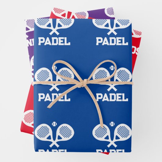 Papier voor kerstinpakken met padel racket inpakpapier vel (In situ)