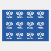 Papier voor kerstinpakken met padel racket inpakpapier vel (Voorkant)