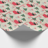 Papier voor kerstverdringing met puggy-kerst (Hoek)