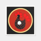 Papier voor kippen in het land servetten (Voorkant)