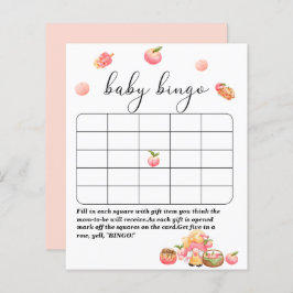 Papier voor kleine perzikbaby showers bingo