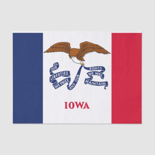 Papier voor kunstweefsel met vlag van Iowa (Voorkant)