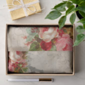 Papier voor muziekweefsel met roze roze rozen (Geschenk)