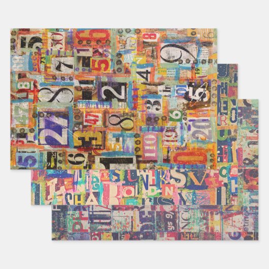 Papier voor onmiddellijke verpakking, collage- en  inpakpapier vel (Set)