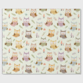 Papier voor onmiddellijke verpakking - Happy Owls  (Vlak)