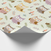 Papier voor onmiddellijke verpakking - Happy Owls  (Hoek)