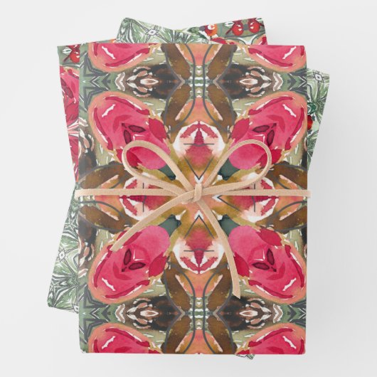 Papier voor onmiddellijke verpakking - modern kers inpakpapier vel (In situ)