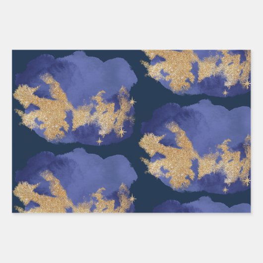 Papier voor onmiddellijke verpakking Reeks 3 Blauw Inpakpapier Vel (Voorkant 2)