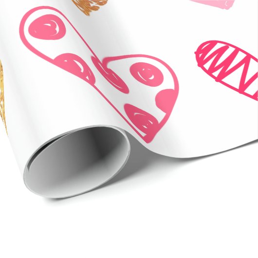 Papier voor onmiddellijke verpakking - Roze en gou (Rol Hoek)