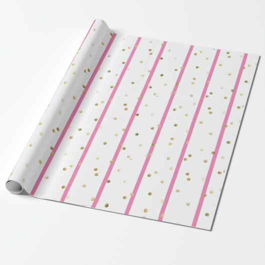 Papier voor onmiddellijke verpakking - Roze stripe (Uitgerold)