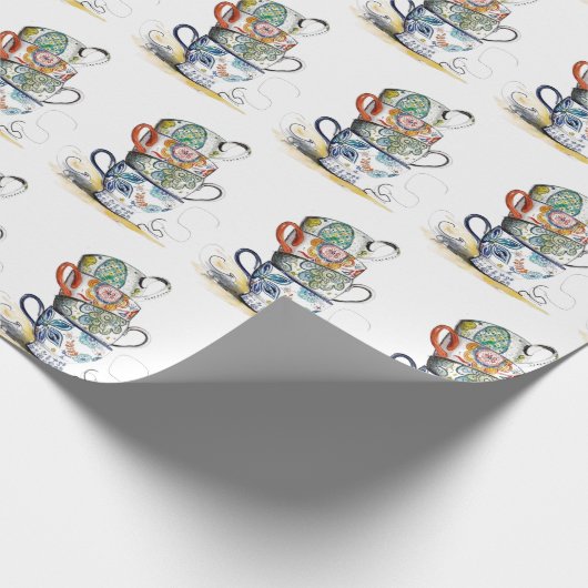 Papier voor onmiddellijke verpakking -  theekopjes (Hoek)