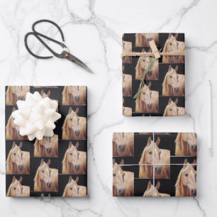 Papier voor palomino-paarden met kunstcadeautjes inpakpapier vel