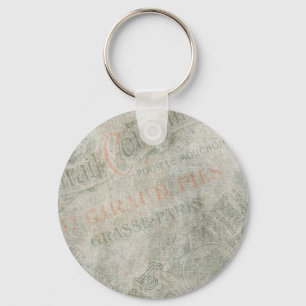 Papier voor  papier — Parisiaans reclameinkend Sleutelhanger