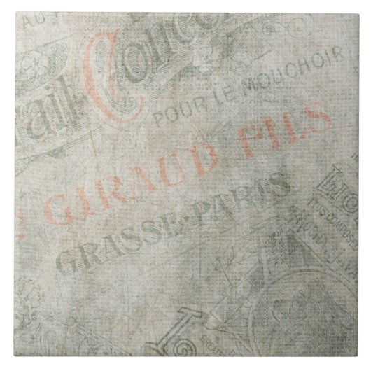 Papier voor  papier — Parisiaans reclameinkend Tegeltje (Voorkant)