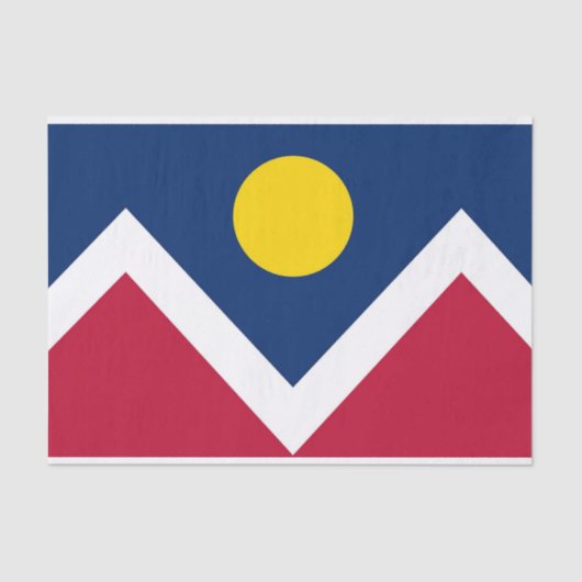 Papier voor patriottisch weefsel met vlag van Denv (Voorkant)