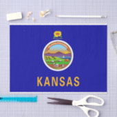 Papier voor patriottisch weefsel met vlag van Kans (Craft)