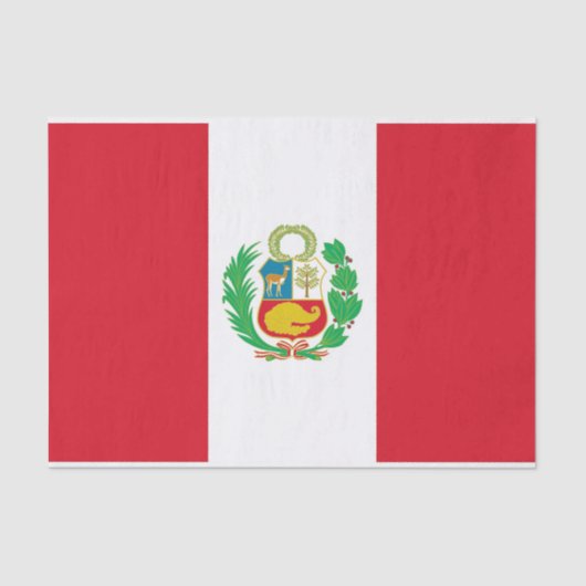 Papier voor patriottisch weefsel met vlag van Peru (Voorkant)