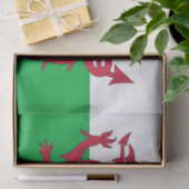 Papier voor patriottisch weefsel met vlag van Wale (Geschenk)