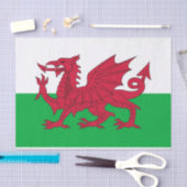 Papier voor patriottisch weefsel met vlag van Wale (Craft)