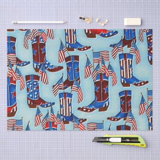 Papier voor patriottische cowboy booten (Craft)
