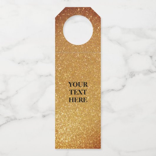 Papier voor persoonlijk faux-goudglitter flessenhanger (Voorkant)
