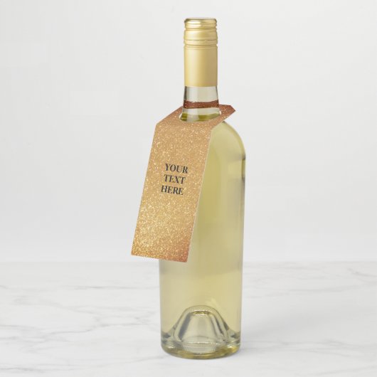 Papier voor persoonlijk faux-goudglitter flessenhanger (Schuin)