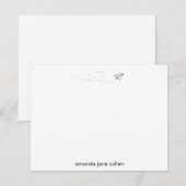 Papier voor persoonlijk gebruik, hart van het vlie notitiekaartje (Voorkant / Achterkant)