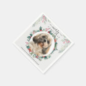 Papier voor prettig kerstcadeautje servet (Hoek)