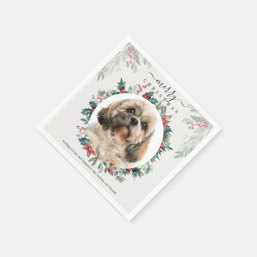 Papier voor prettig kerstcadeautje servet (Hoek)