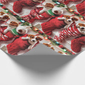 Papier voor puppy kerst-sokverpakking (Hoek)