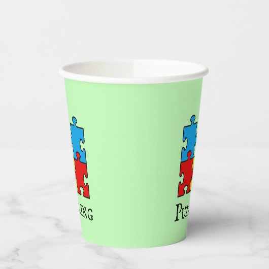 Papier voor puzzelstukontwerpen voor puzzelstukjes papieren bekers (Links)