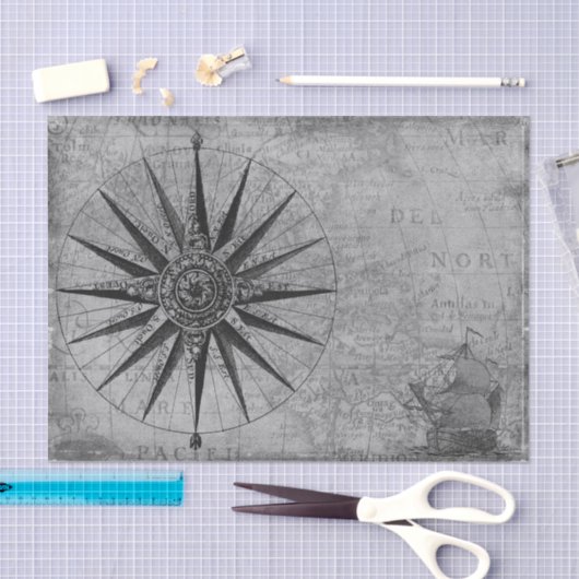 Papier voor  reizen rond handmatige kompas (Craft)