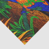 Papier voor rode en groene papegaaien (Detail)