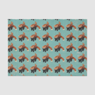 Papier voor rode panda en oorhout